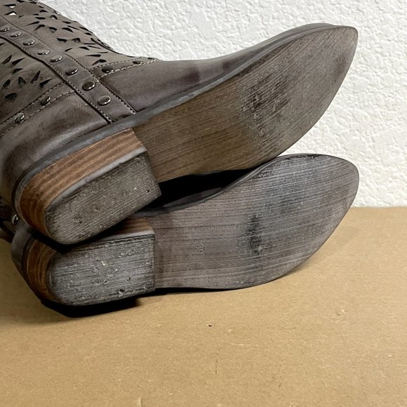 Paparazzi Womens Size 9 (39) Taupe See Through Studded Shoes Boots - Picture 3 of 10